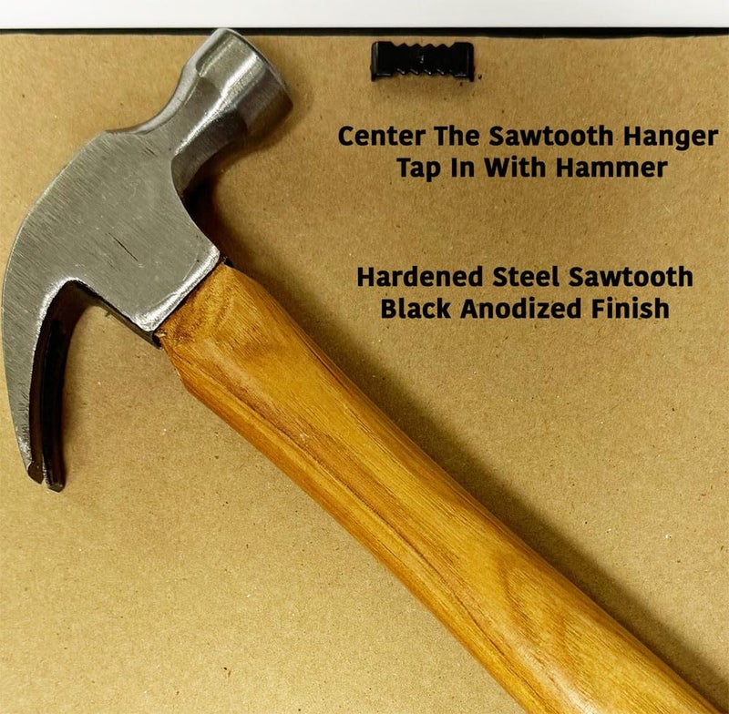 888 Corp Small 1" No Nail Sawtooth Picture Hangers - Black Oxide 100-Pack - Image 2